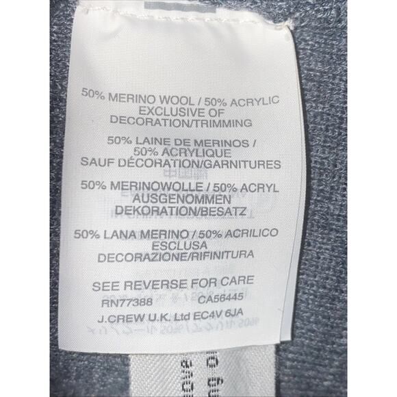 J. Crew Merino Wool Blend Gray Pullover Long Sleeve White Lace Sweater Sz Small - Picture 6 of 7